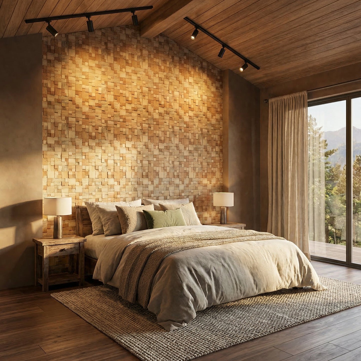 Cubbyhole Wood Mosaic Wall Panel