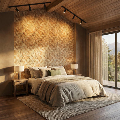 Cubbyhole Wood Mosaic Wall Panel