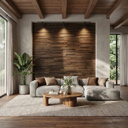 Hori 3D Wood Wall Panel - Brown Tones (Set of 4 or 12)