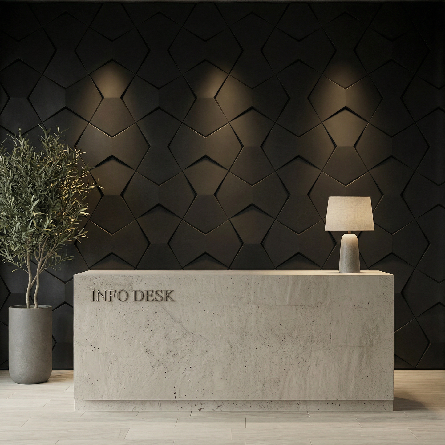Bowtie Geometric 3D Leather Wall Panel