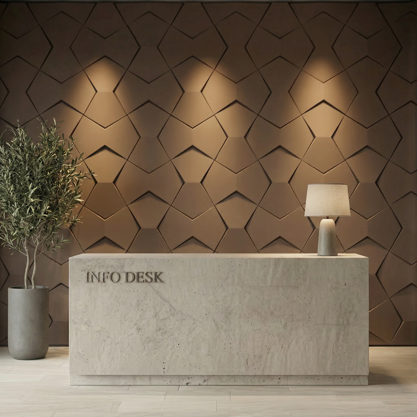Bowtie Geometric 3D Leather Wall Panel