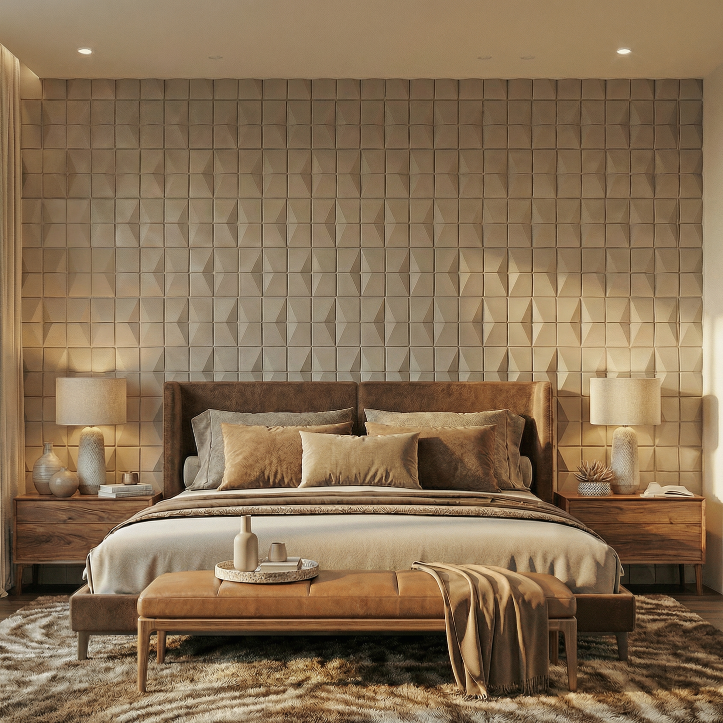 Flawless Square 3D Leather Wall Panel