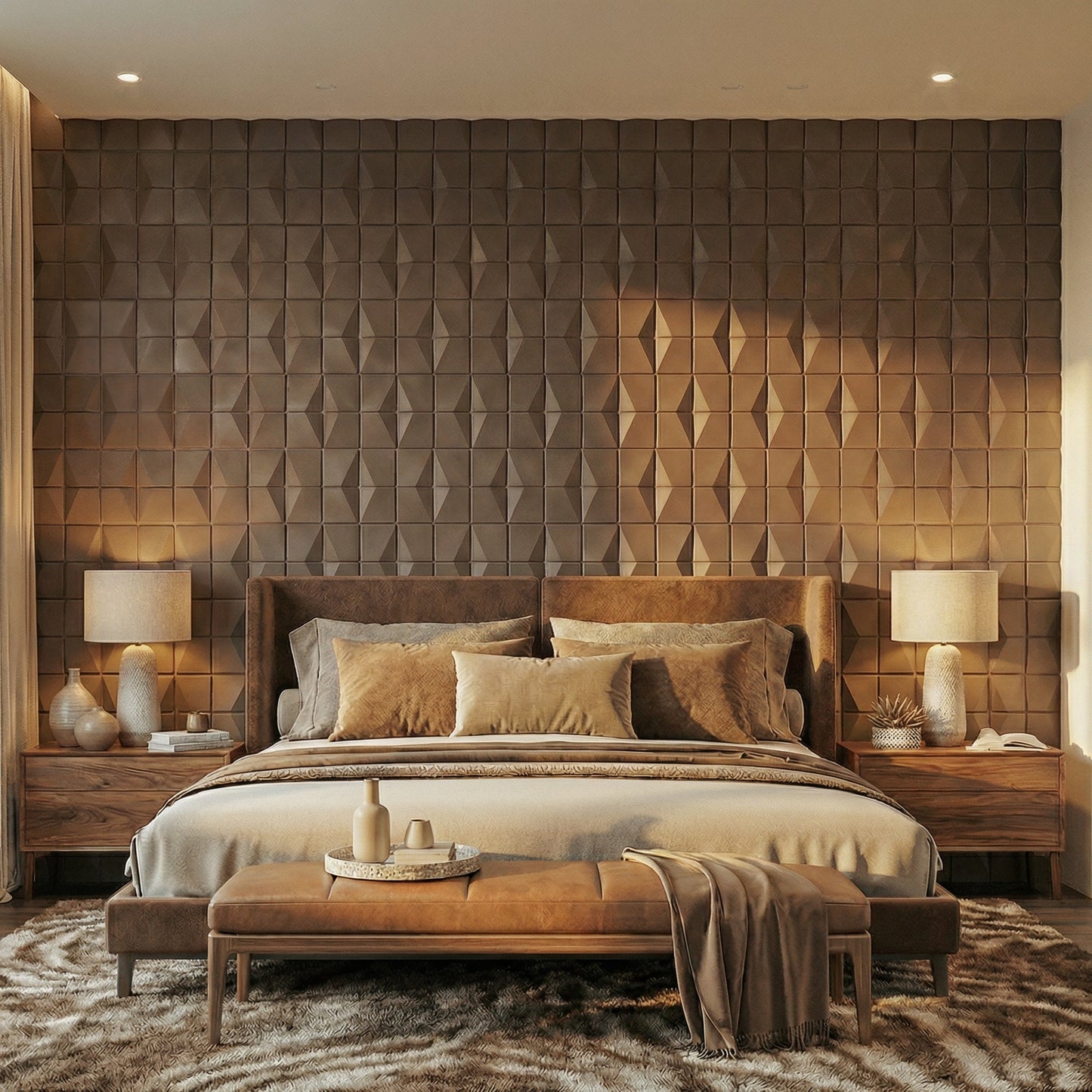 Flawless Square 3D Leather Wall Panel