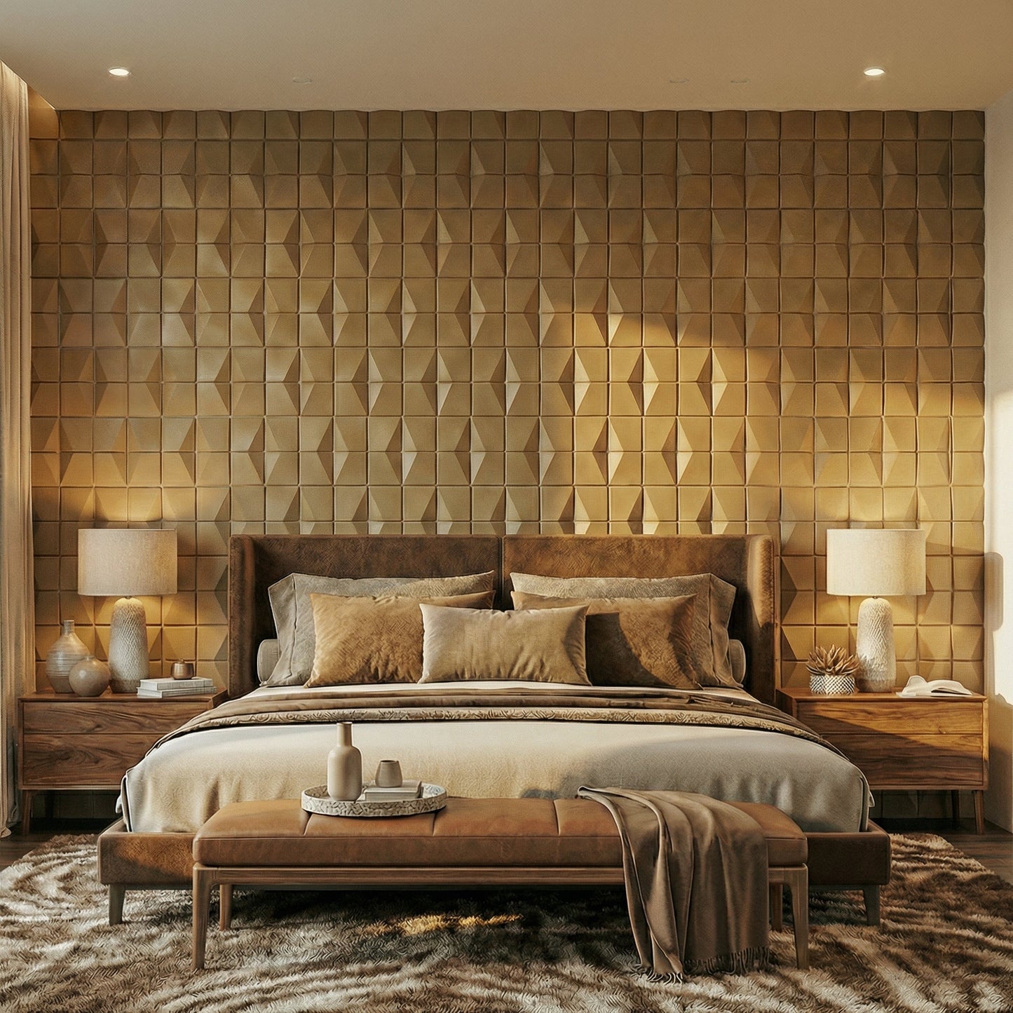 Flawless Square 3D Leather Wall Panel
