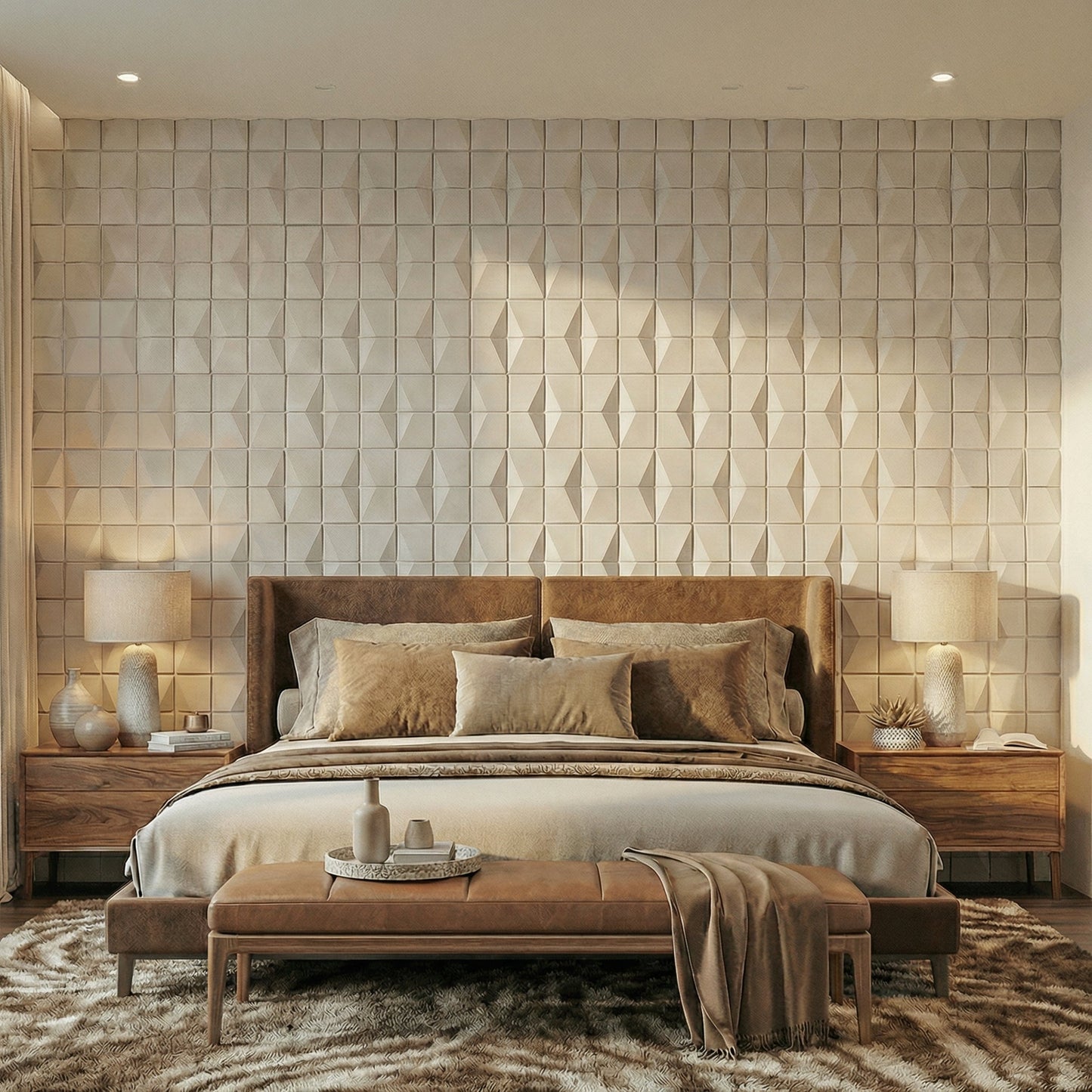 Flawless Square 3D Leather Wall Panel