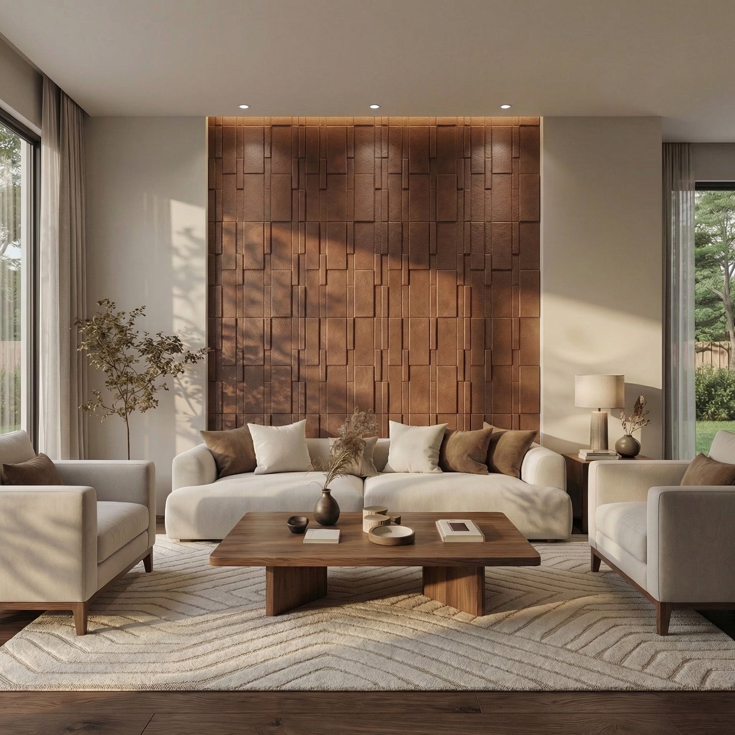 Flux Square 3D Leather Wall Panel