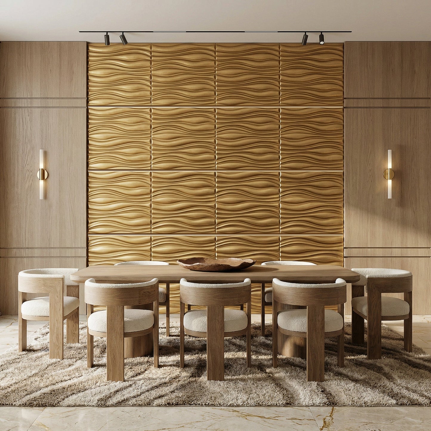 Gnarly Square 3D Leather Wall Panel