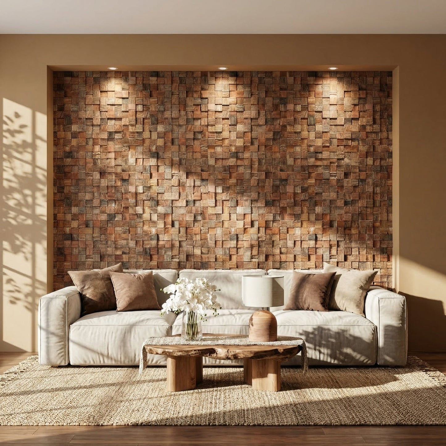 Rubix 3D Wood Wall Panel - Brown Tones (Set of 4 or 12)