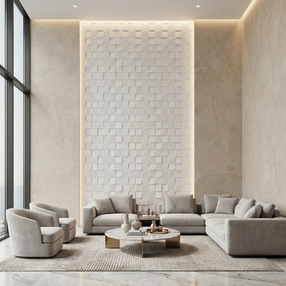 Ubiquitous Square 3D Leather Wall Panel