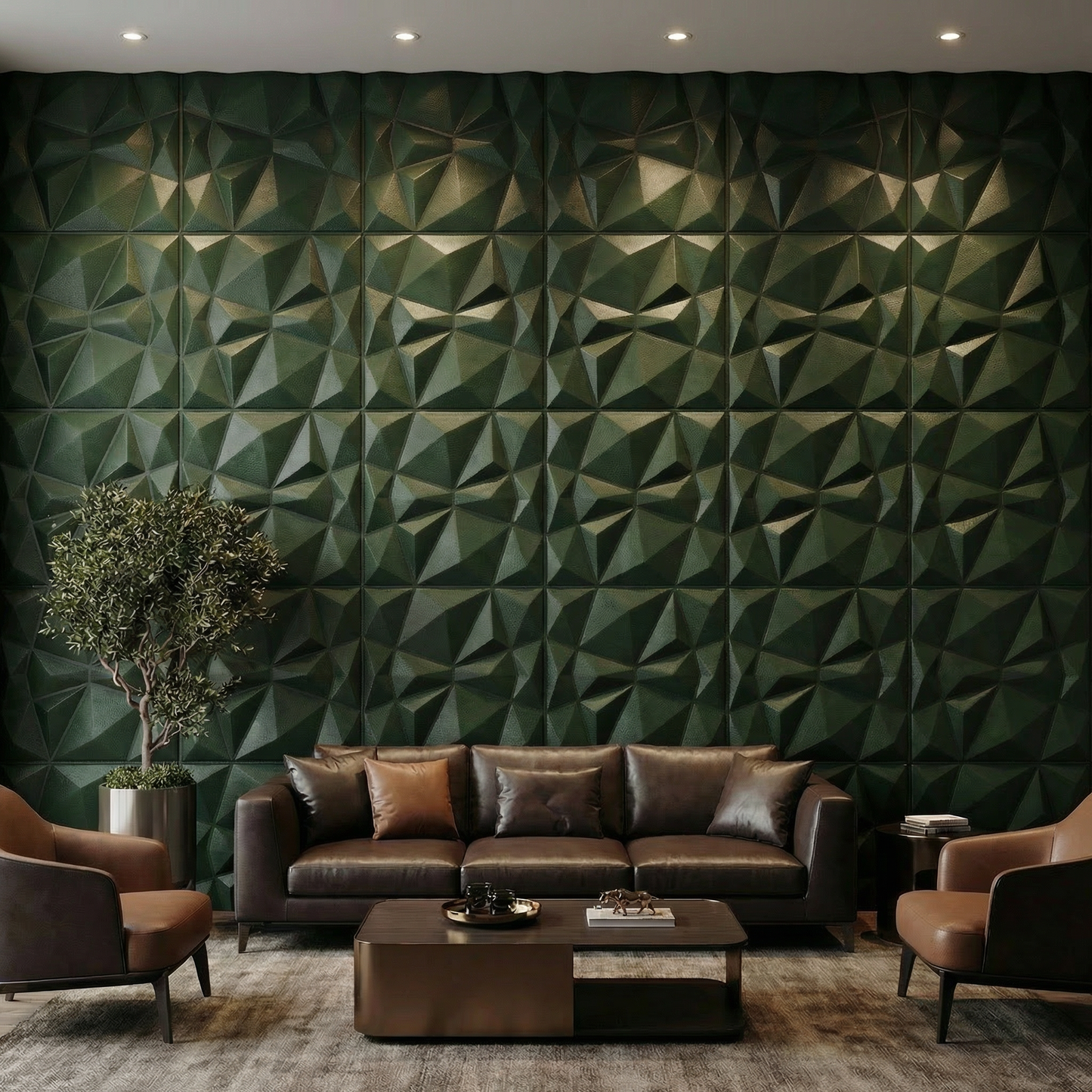 Diamond Fever Square 3D Leather Wall Panel