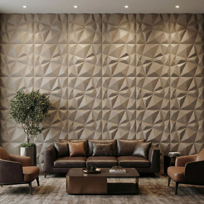 Diamond Fever Square 3D Leather Wall Panel