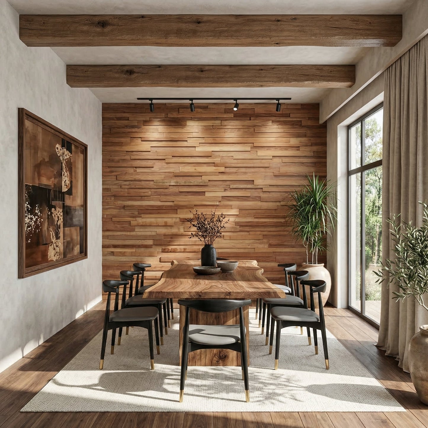 Hori 3D Wood Wall Panel - Brown Tones (Set of 4 or 12)