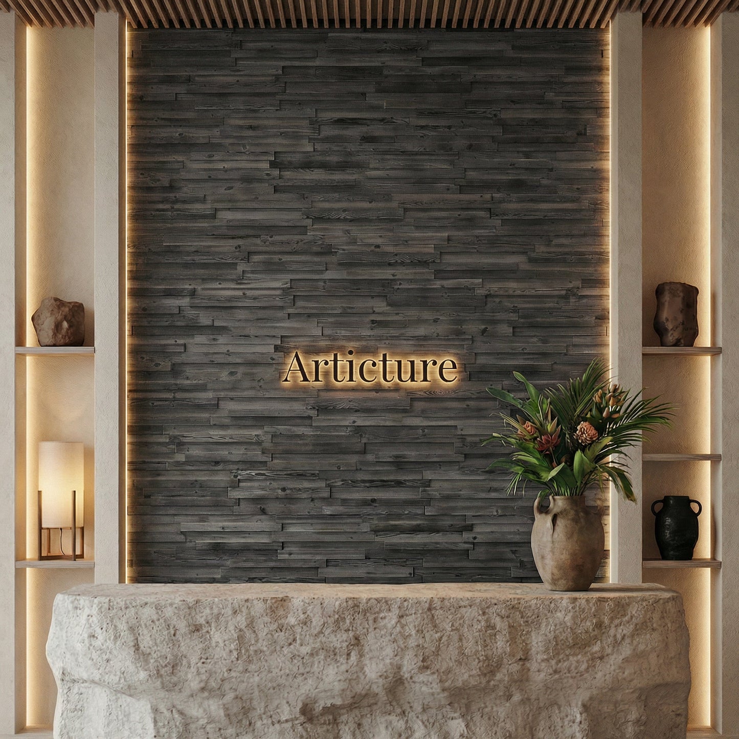 Riko 3D Wood Wall Panel - Grey Tones (Set of 4 or 12)