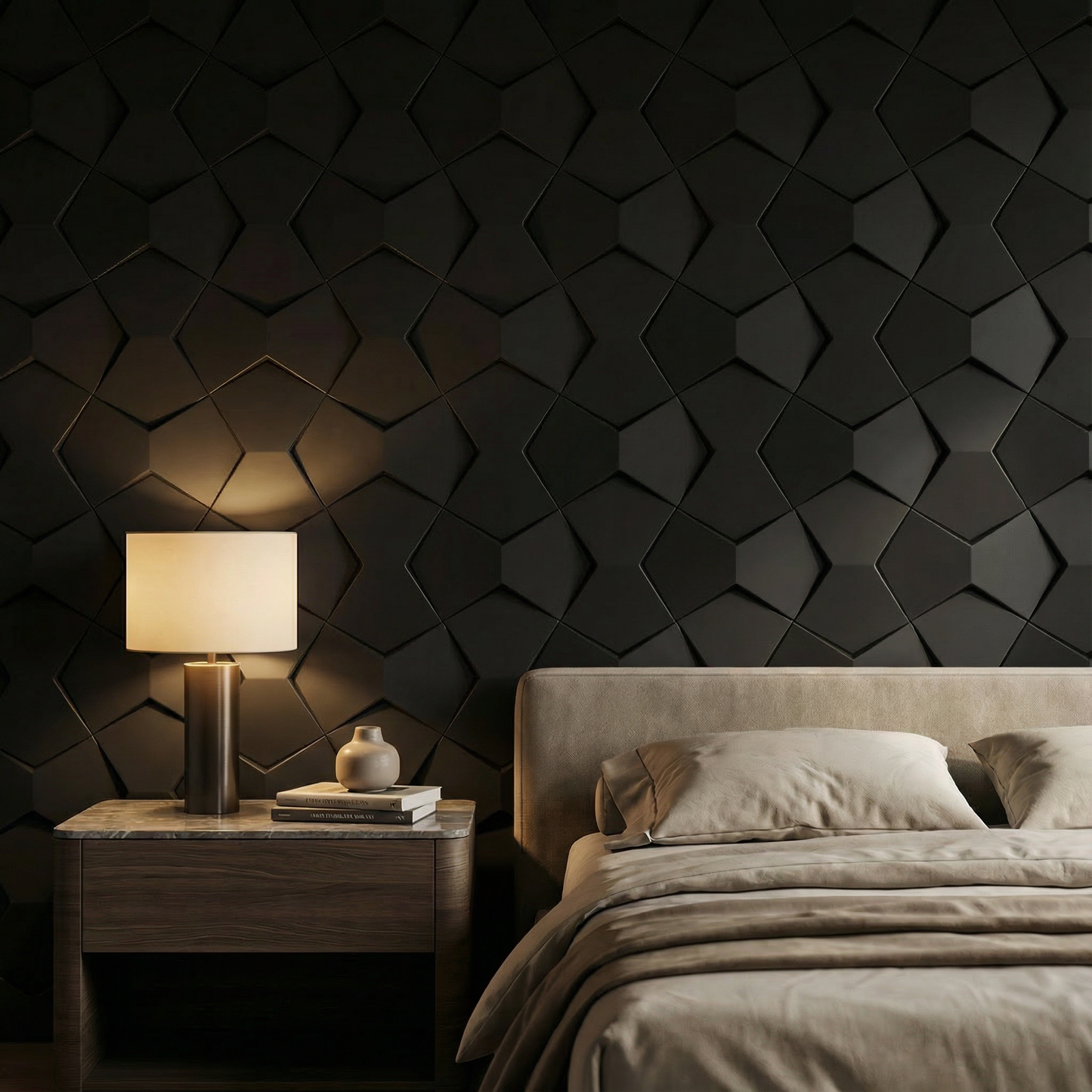 Bowtie Geometric 3D Leather Wall Panel