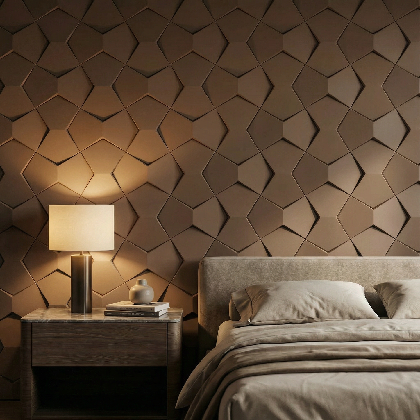 Bowtie Geometric 3D Leather Wall Panel