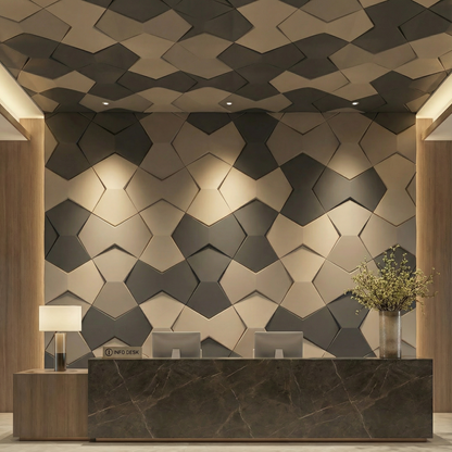 Bowtie Geometric 3D Leather Wall Panel