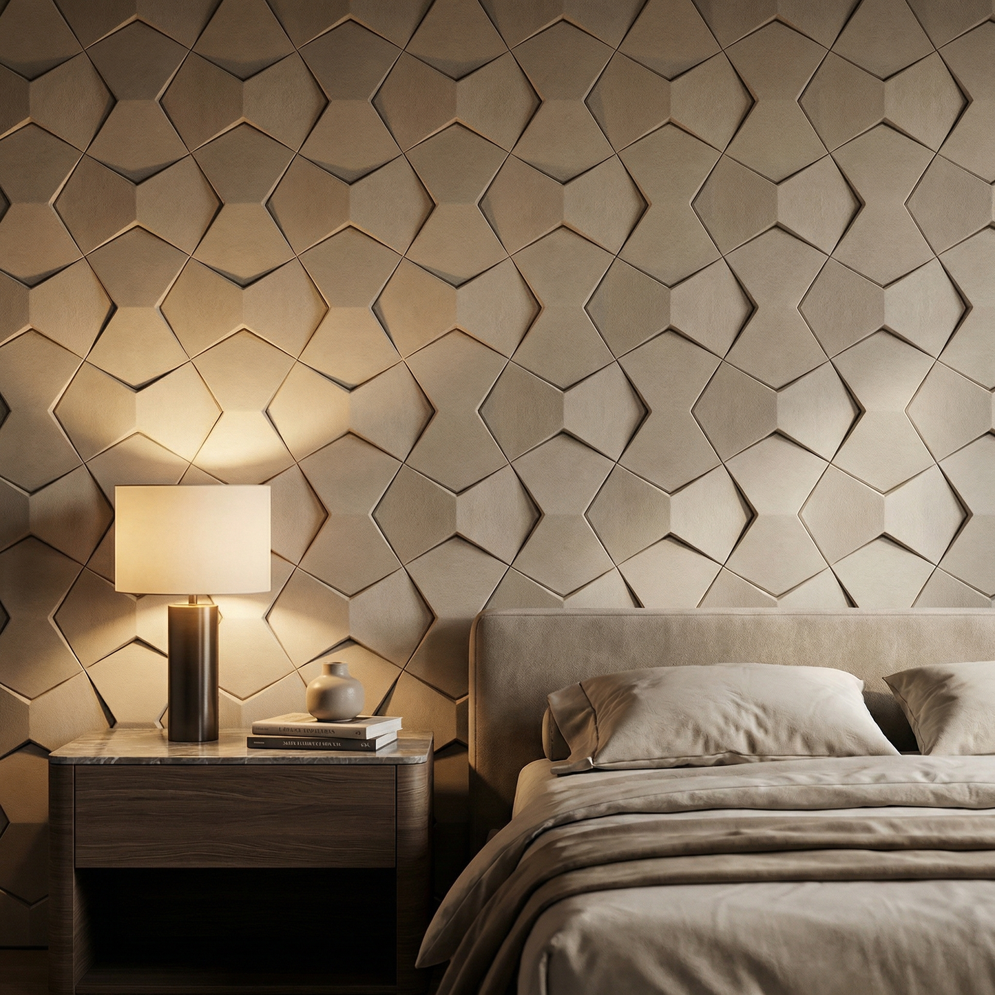 Bowtie Geometric 3D Leather Wall Panel