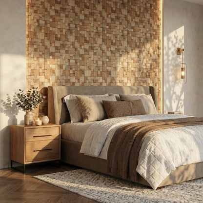 Cubbyhole Wood Mosaic Wall Panel