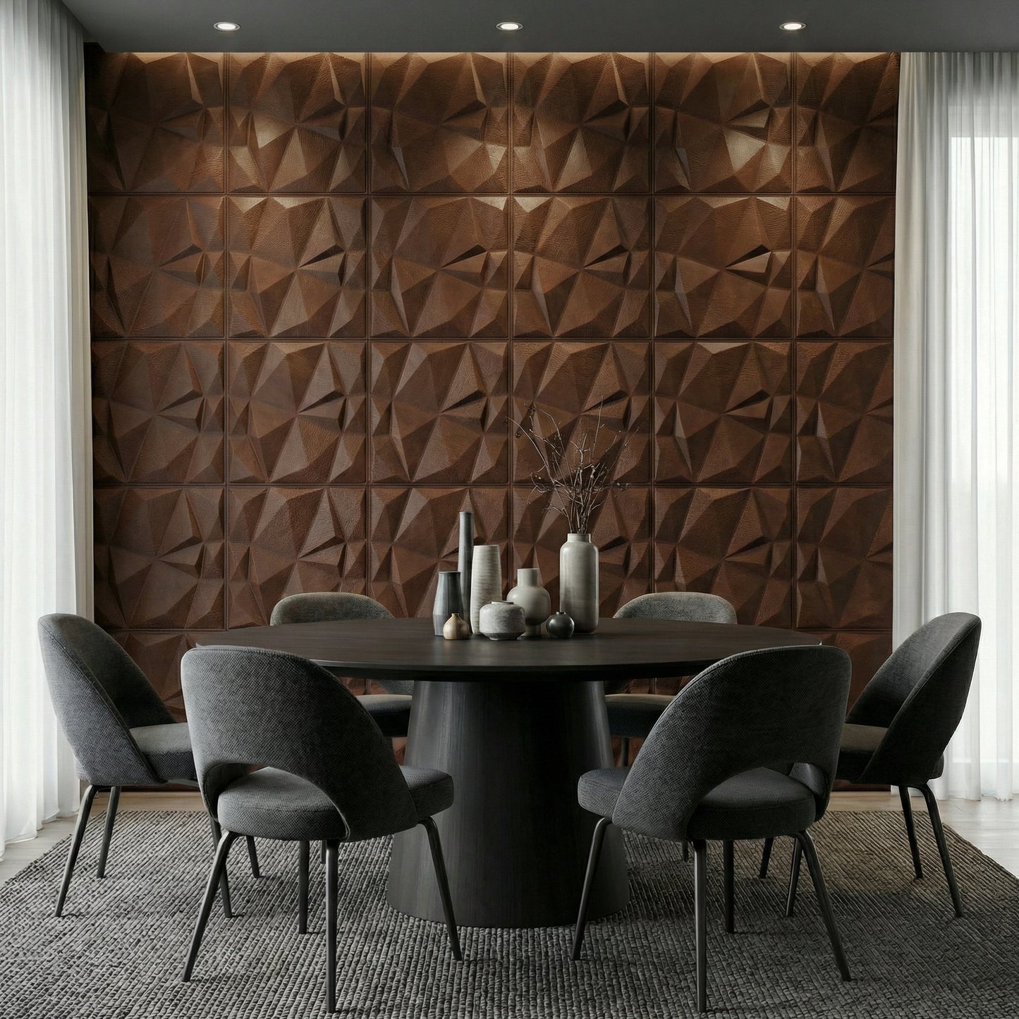 Diamond Fever Square 3D Leather Wall Panel