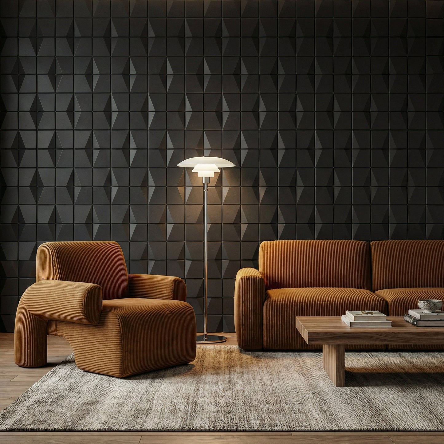Flawless Square 3D Leather Wall Panel