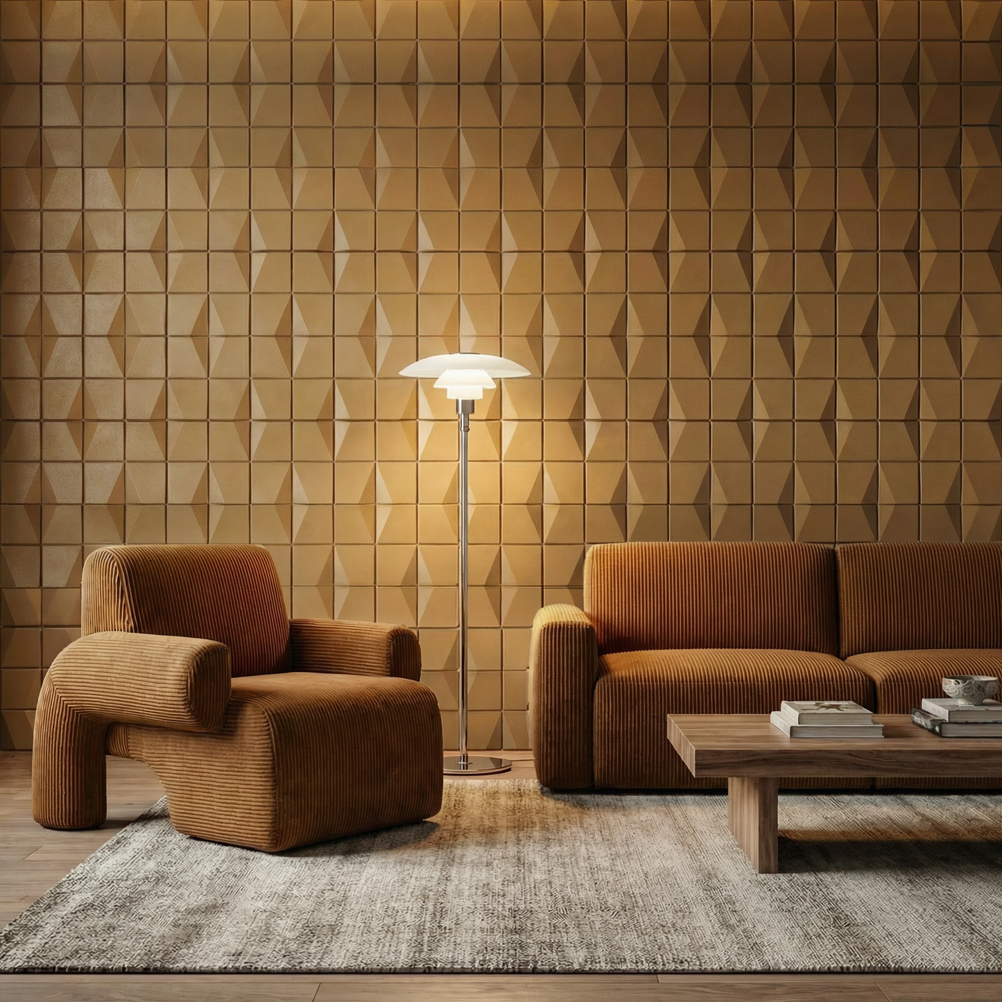Flawless Square 3D Leather Wall Panel