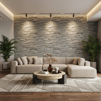 Haku 3D Wood Wall Panel - Brown/Grey Tones (Set of 4 or 12)