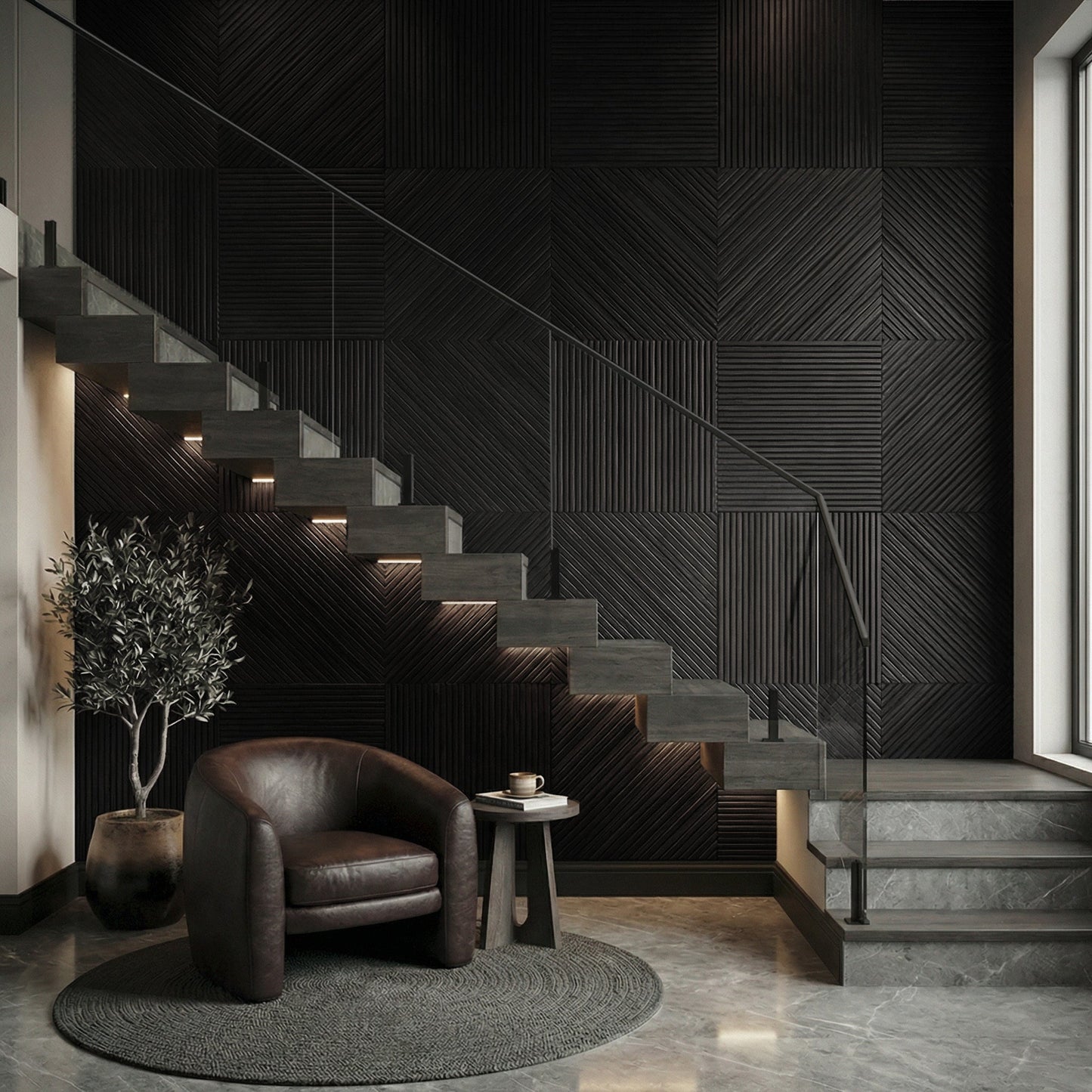 Newton Stained Wooden Wall Panel