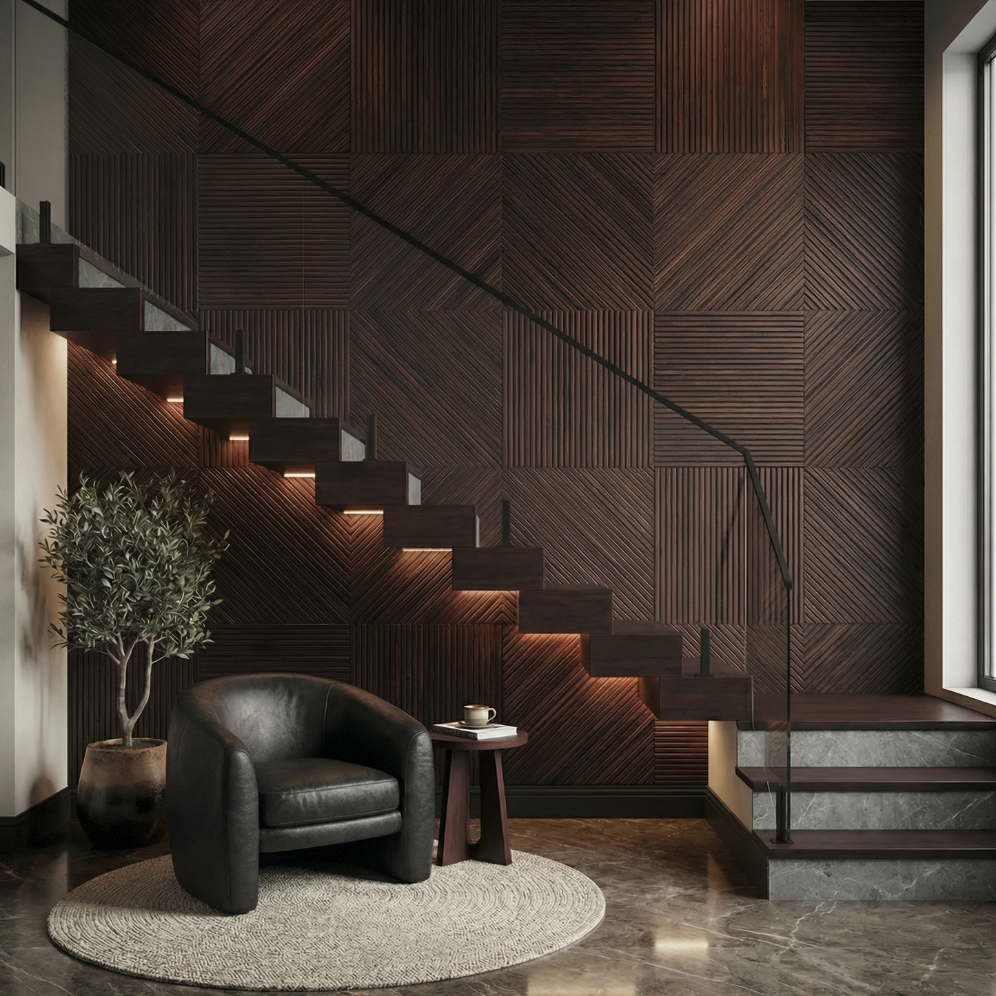 Newton Stained Wooden Wall Panel