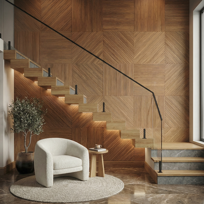 Newton Stained Wooden Wall Panel