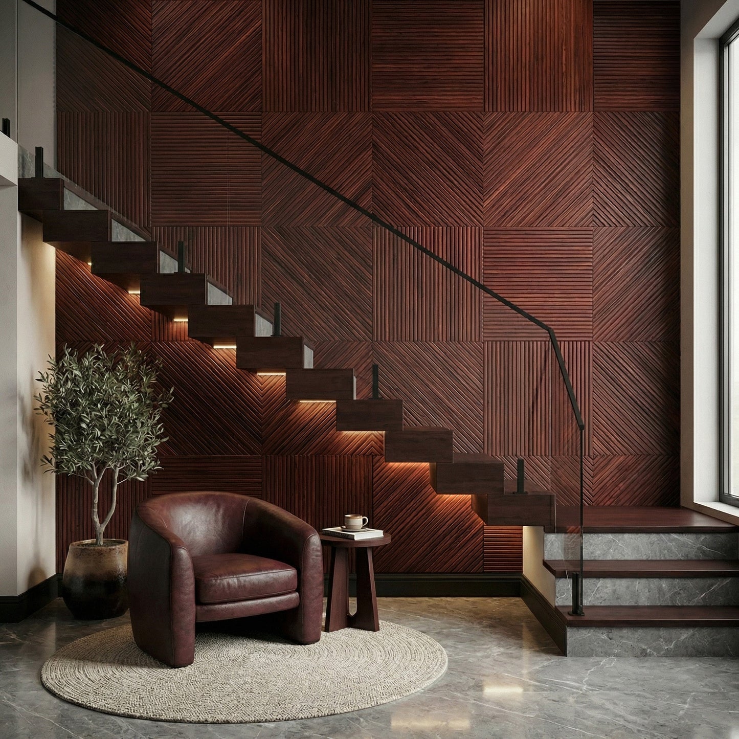 Newton Stained Wooden Wall Panel