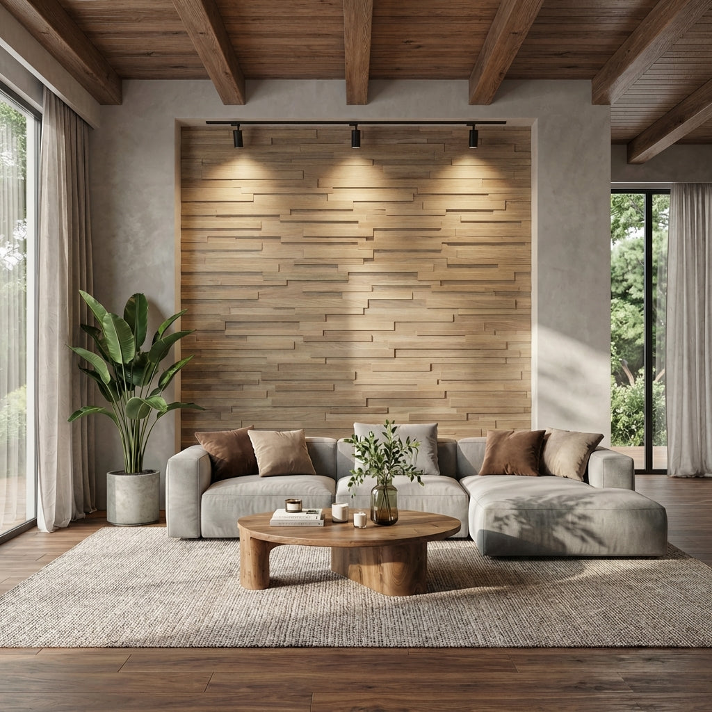 Hori 3D Wood Wall Panel - Brown Tones (Set of 4 or 12)