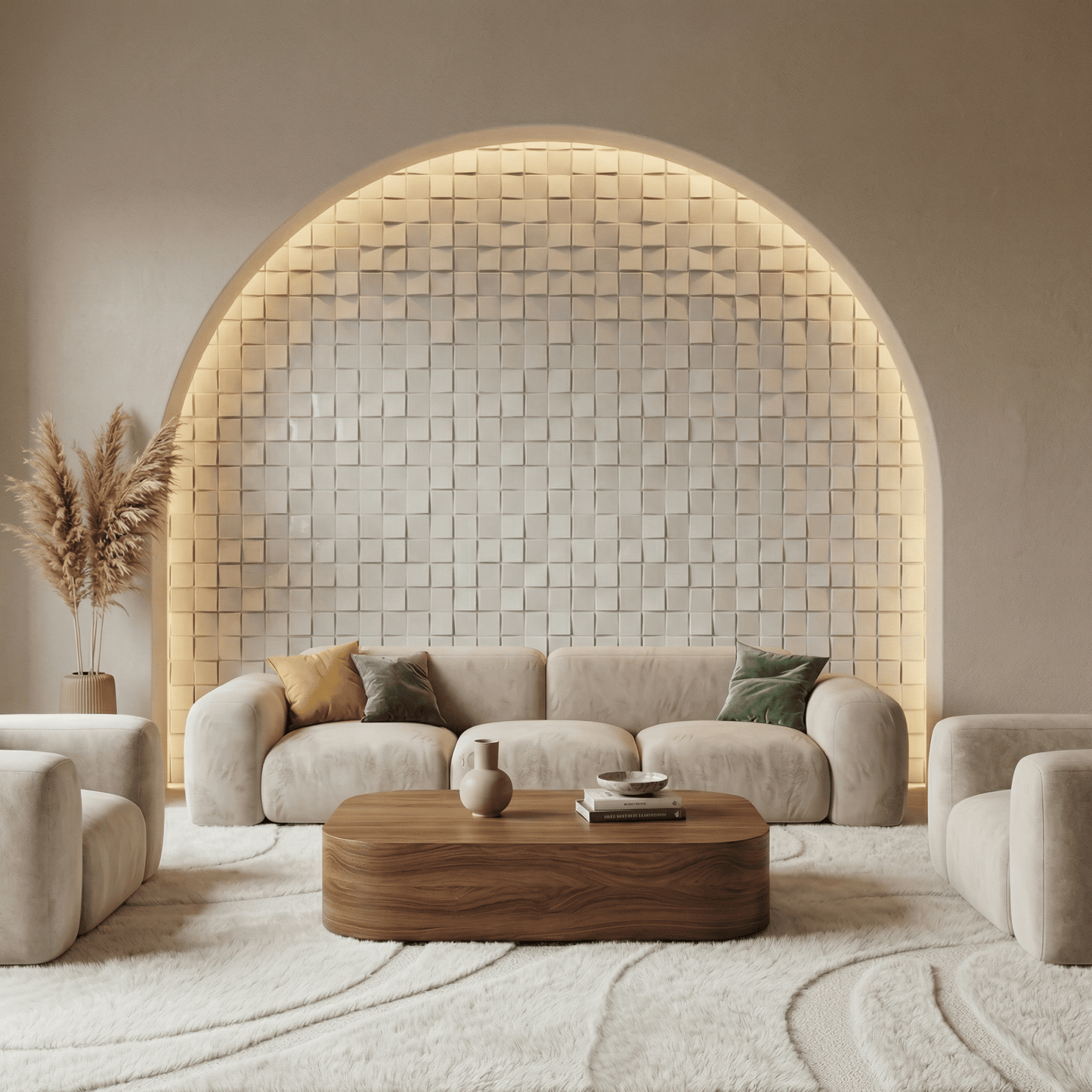Ubiquitous Square 3D Leather Wall Panel