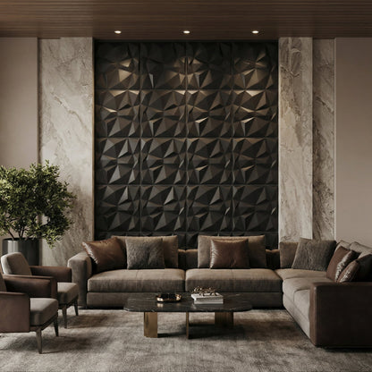 Diamond Fever Square 3D Leather Wall Panel