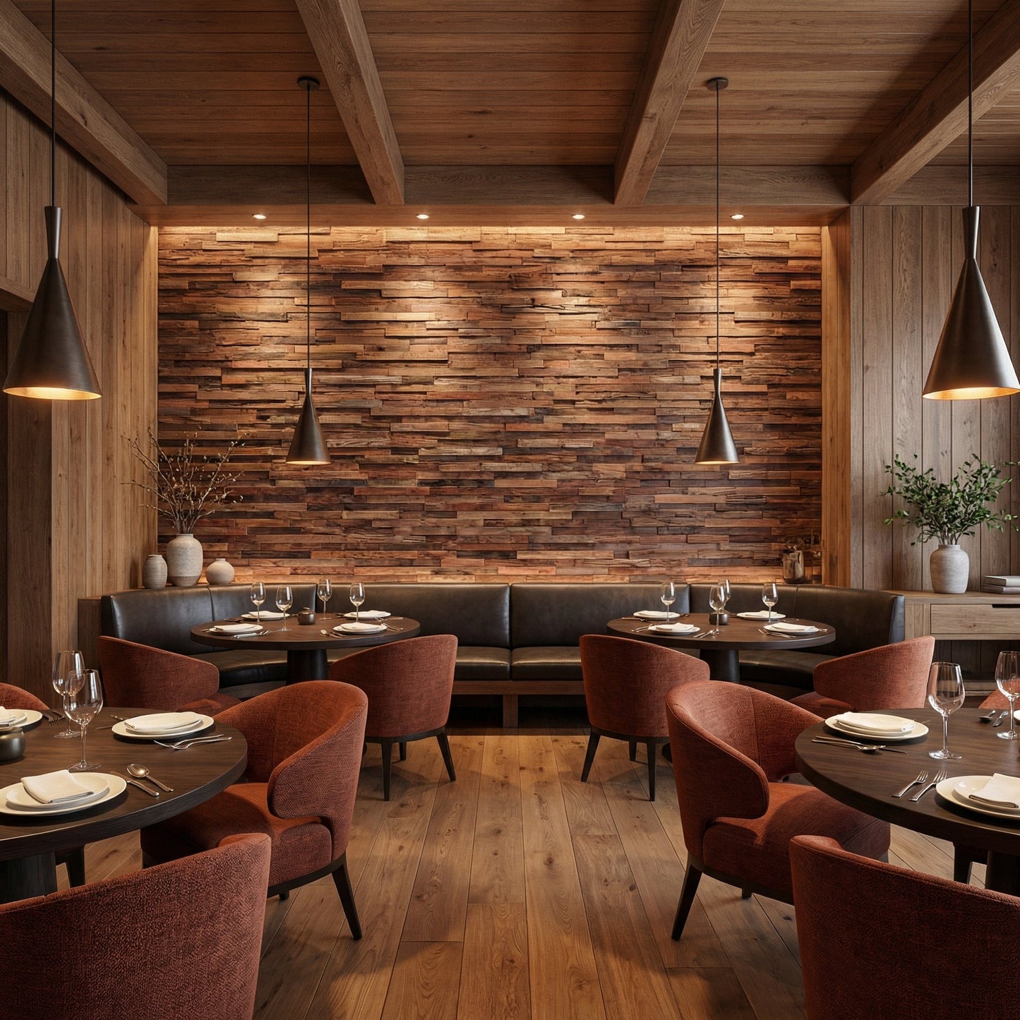 Haku 3D Wood Wall Panel - Brown/Grey Tones (Set of 4 or 12)