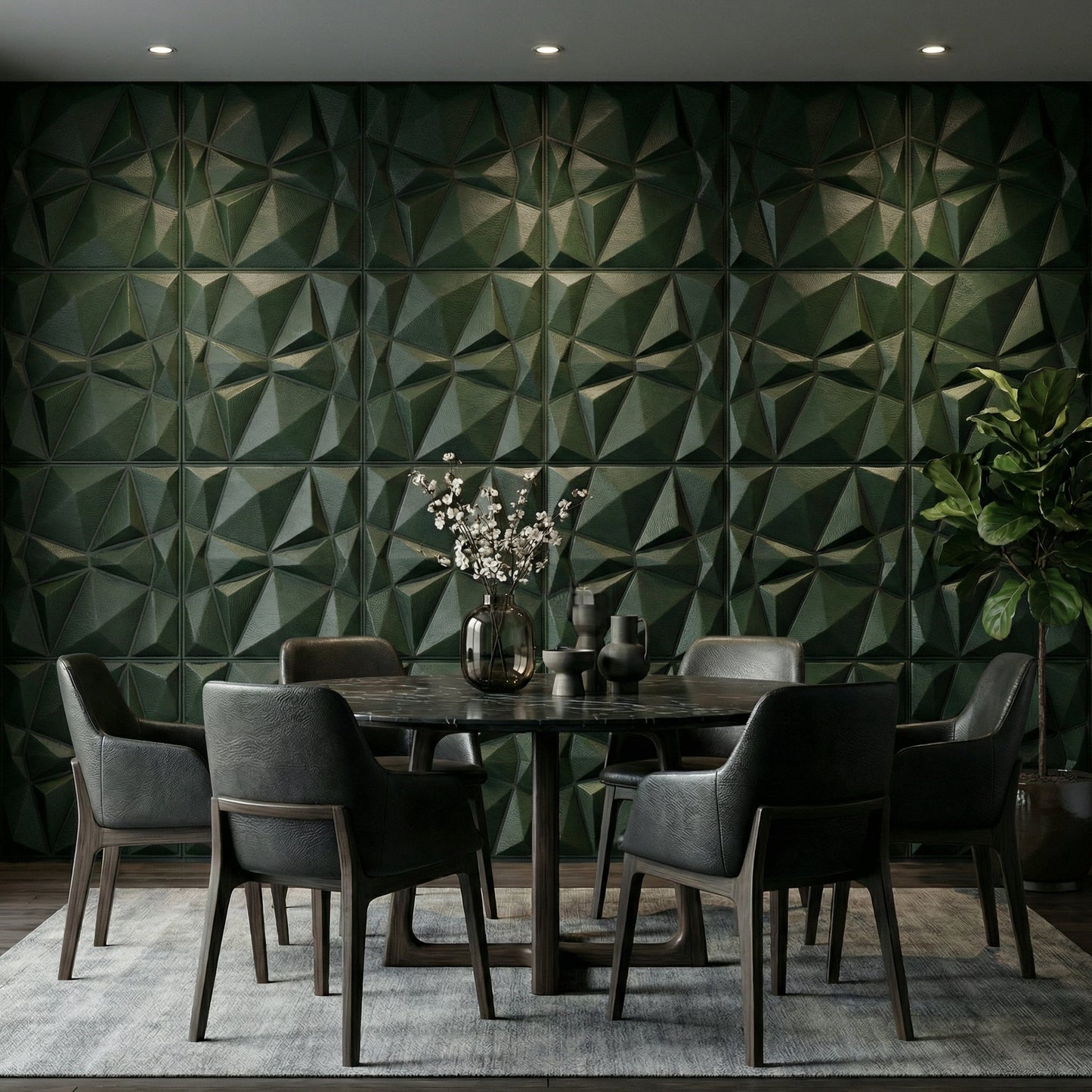 Diamond Fever Square 3D Leather Wall Panel
