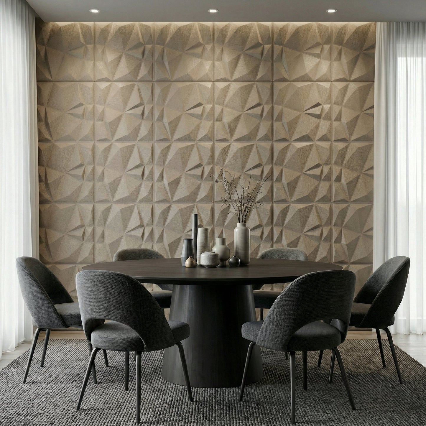 Diamond Fever Square 3D Leather Wall Panel