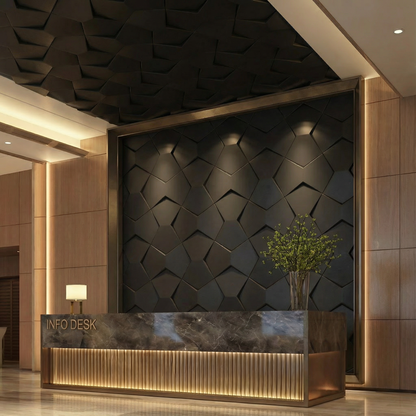 Bowtie Geometric 3D Leather Wall Panel