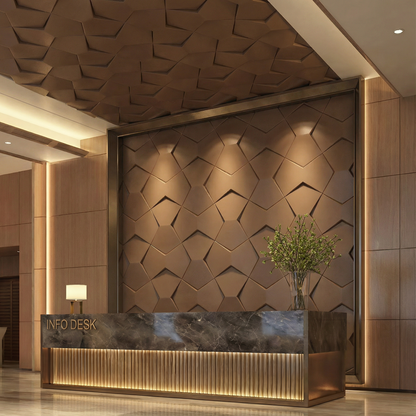 Bowtie Geometric 3D Leather Wall Panel