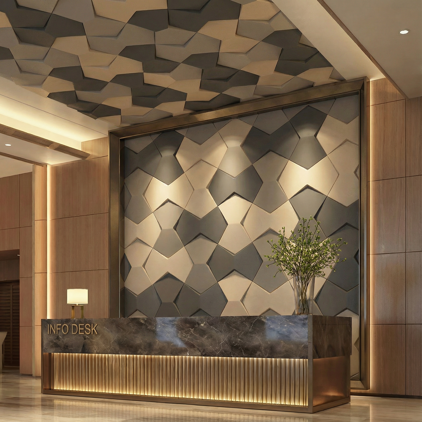 Bowtie Geometric 3D Leather Wall Panel