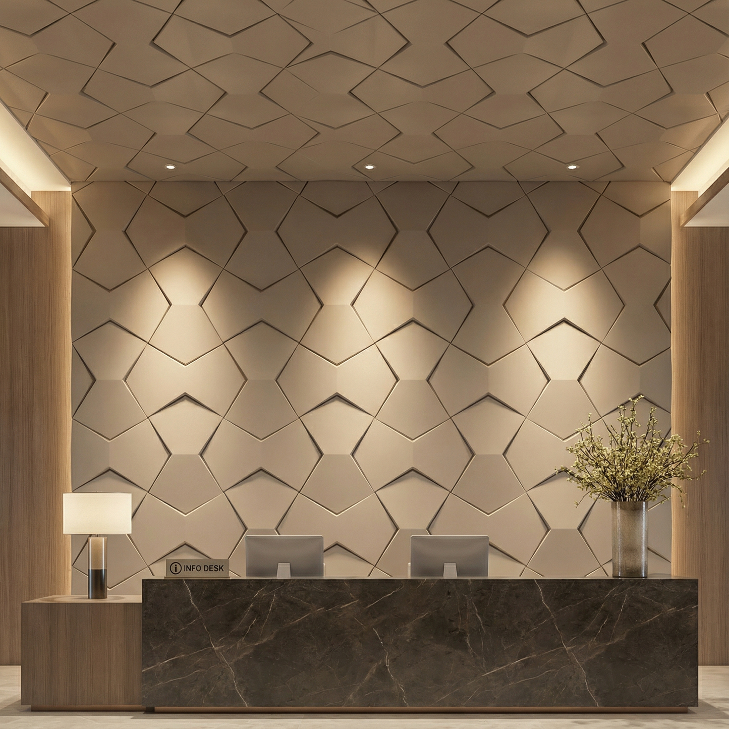 Bowtie Geometric 3D Leather Wall Panel