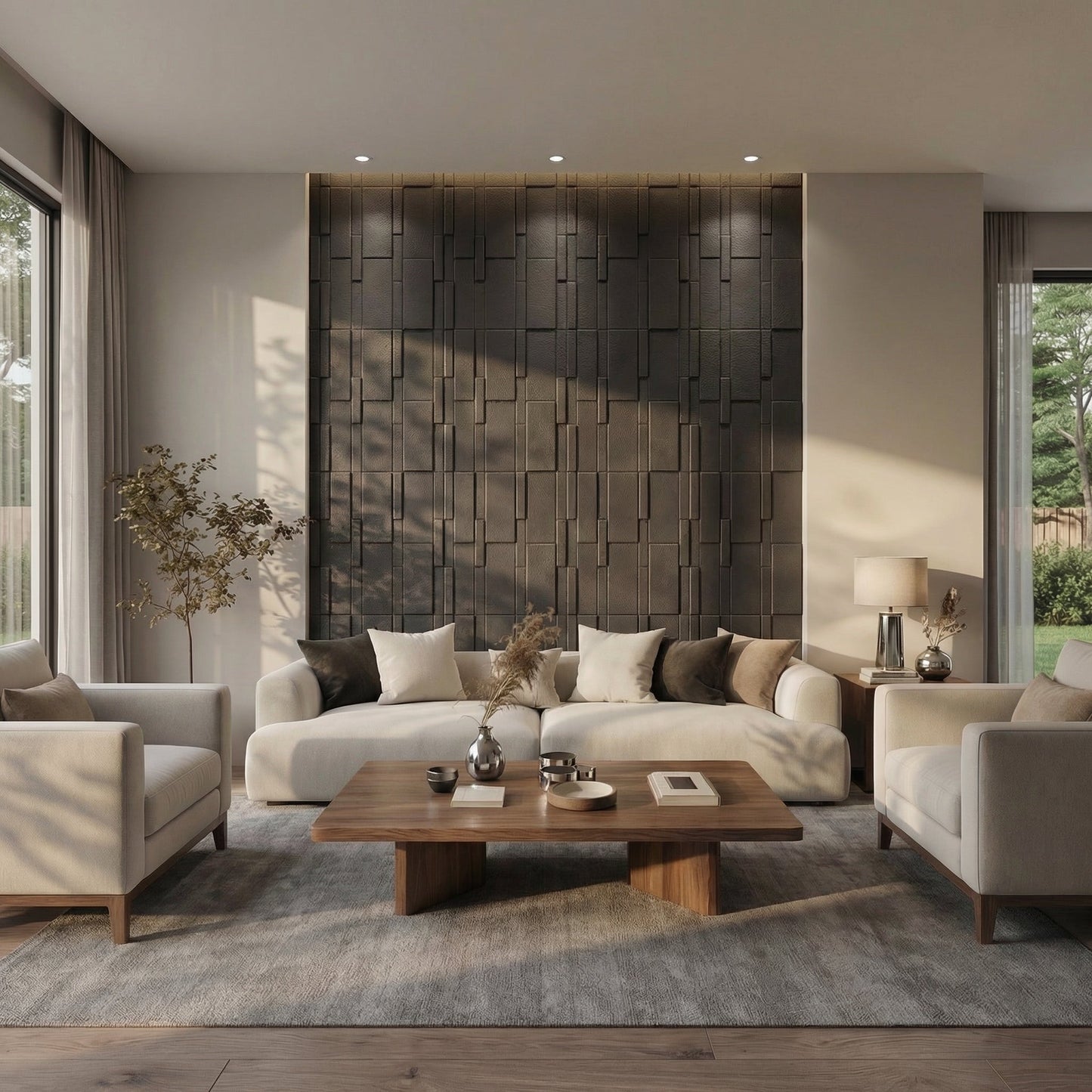 Flux Square 3D Leather Wall Panel
