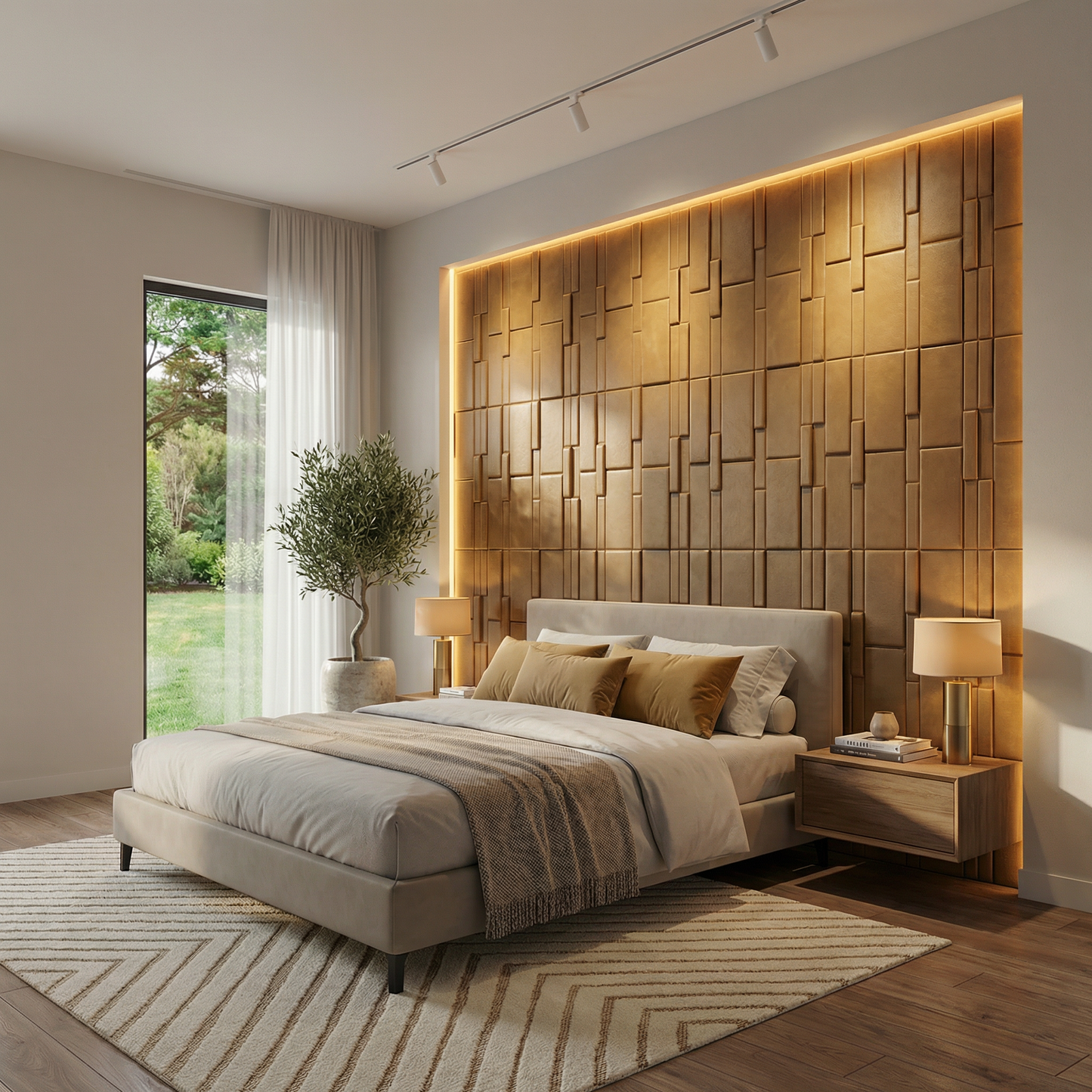 Flux Square 3D Leather Wall Panel