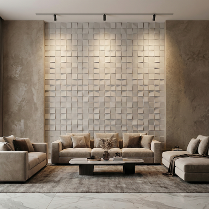 Ubiquitous Square 3D Leather Wall Panel