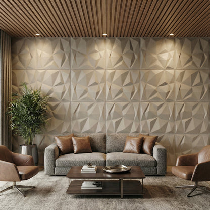 Diamond Fever Square 3D Leather Wall Panel