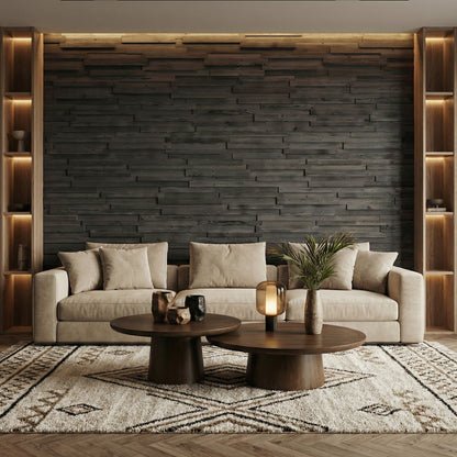 Riko 3D Wood Wall Panel - Grey Tones (Set of 4 or 12)