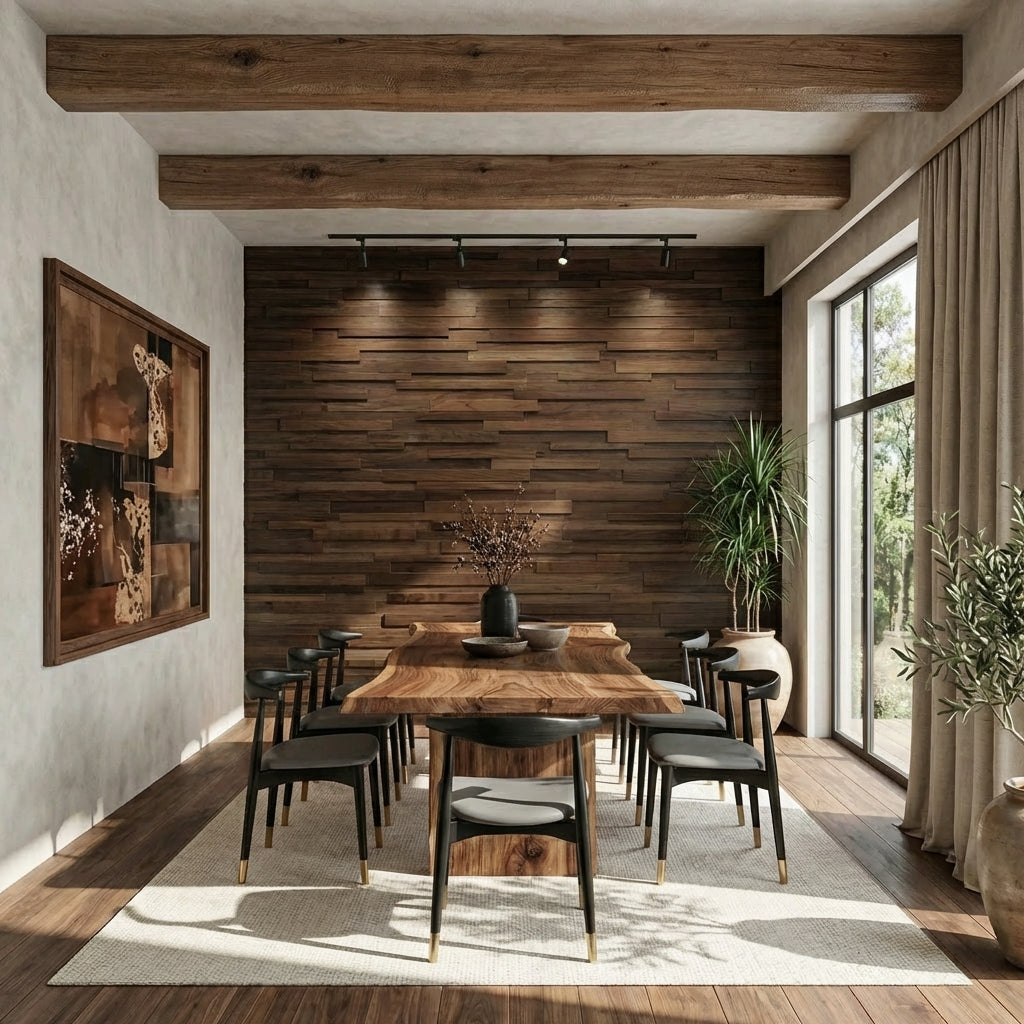 Hori 3D Wood Wall Panel - Brown Tones (Set of 4 or 12)