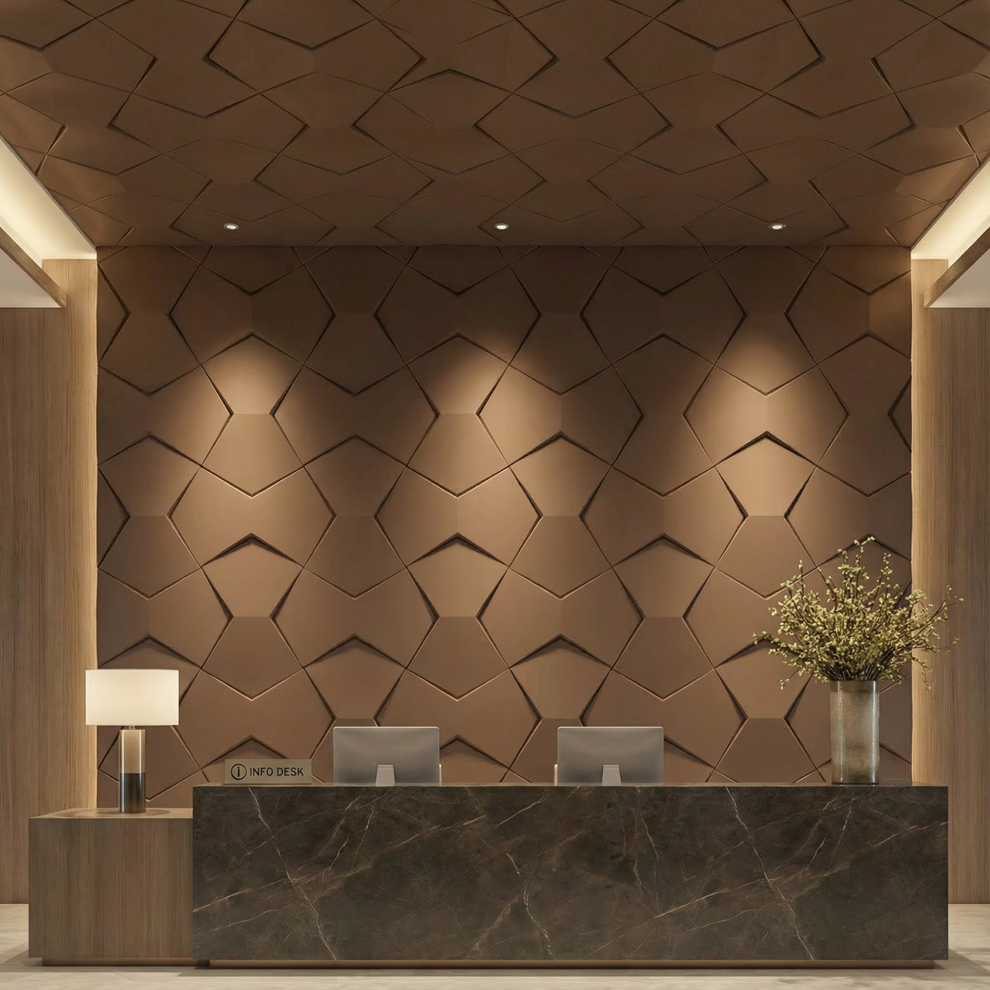 Bowtie Geometric 3D Leather Wall Panel