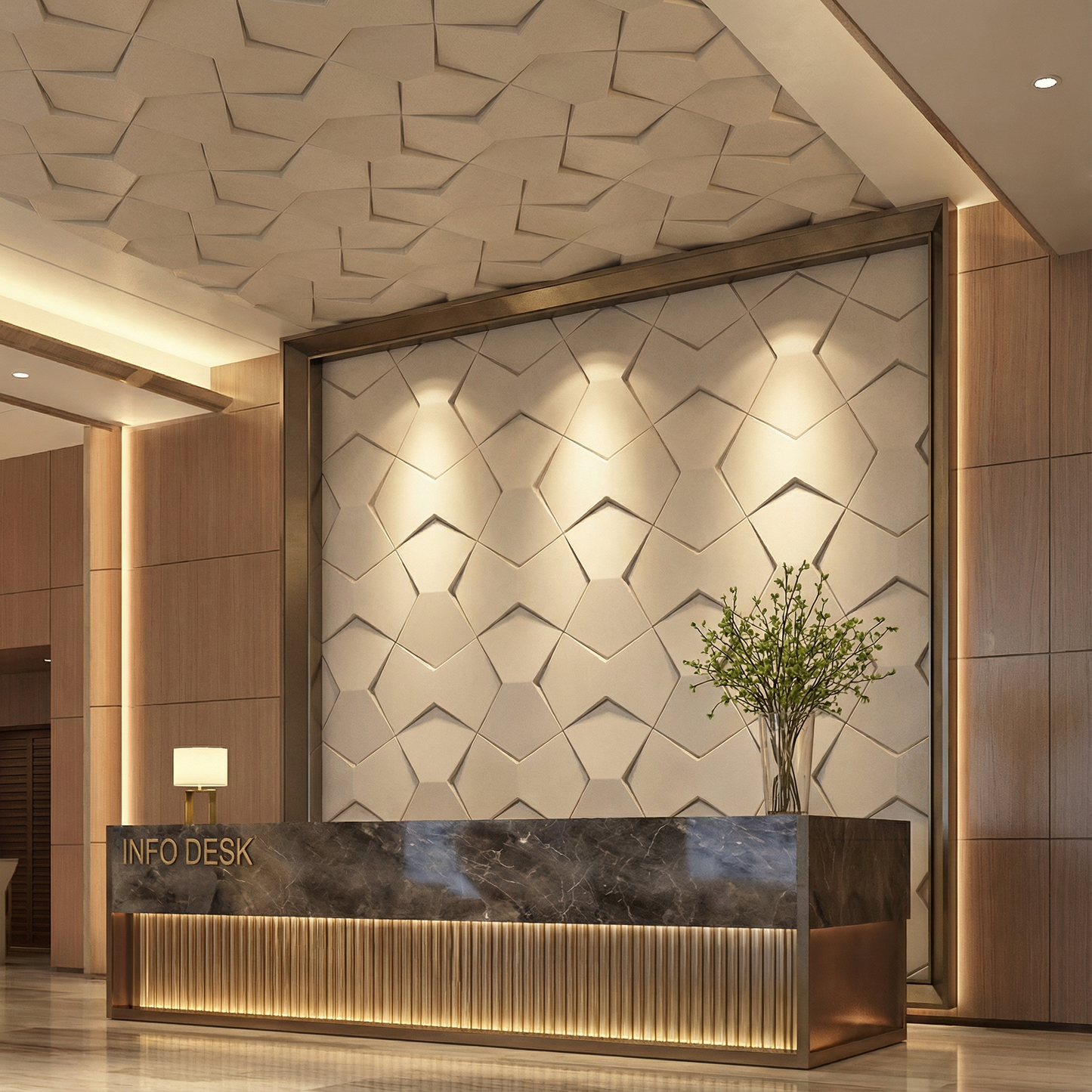 Bowtie Geometric 3D Leather Wall Panel