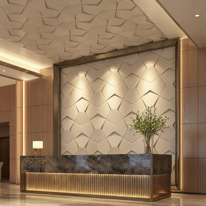 Bowtie Geometric 3D Leather Wall Panel