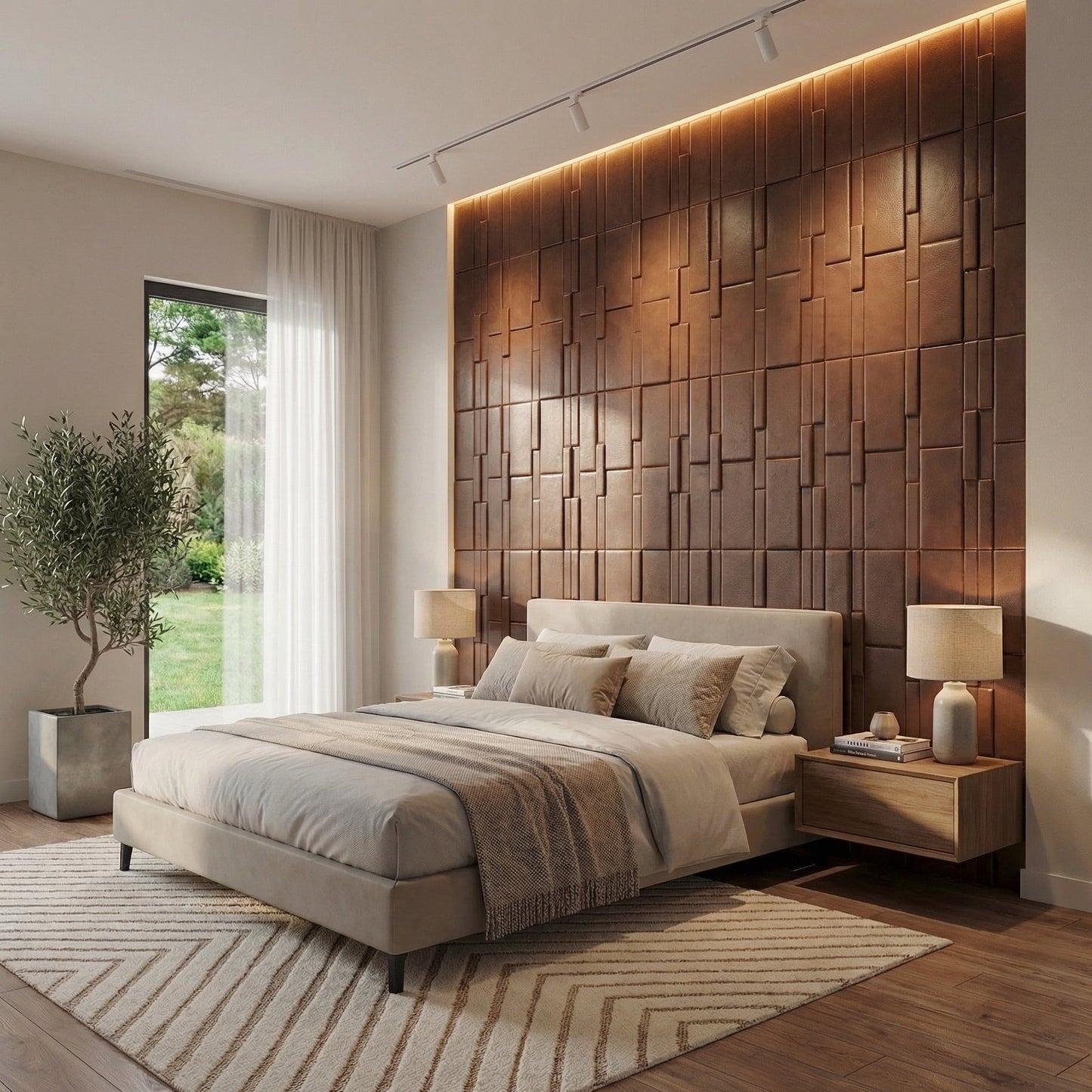 Flux Square 3D Leather Wall Panel